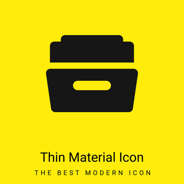 Big Open Folder mínimo icono de material amarillo brillante - Vector, imagen