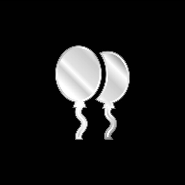 Ezüst bevonatú fémes ballonok ikonja - Vektor, kép