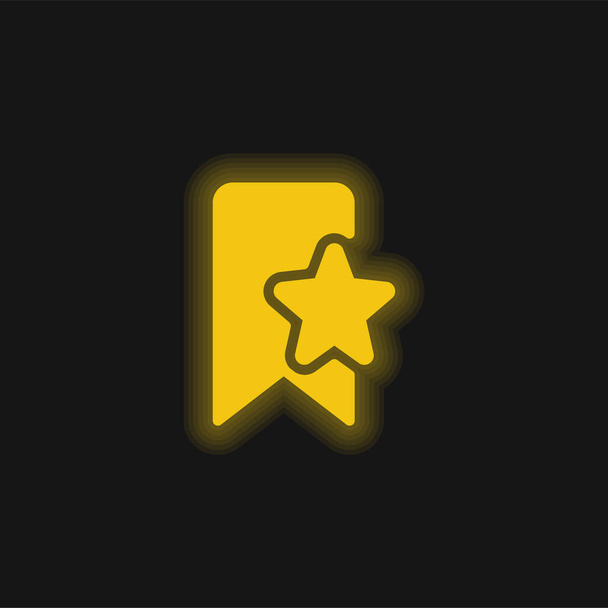 Amarillo marcador brillante icono de neón - Vector, imagen