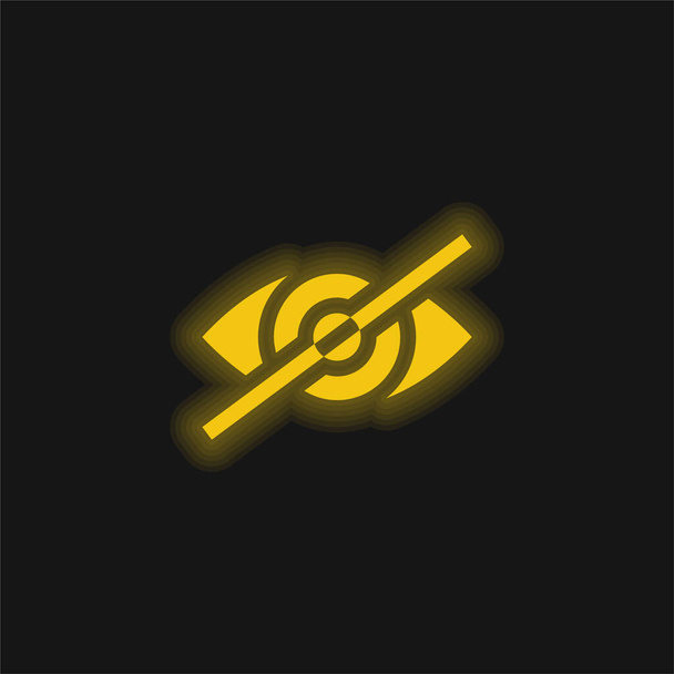 Blind yellow glowing neon icon - Vector, Image