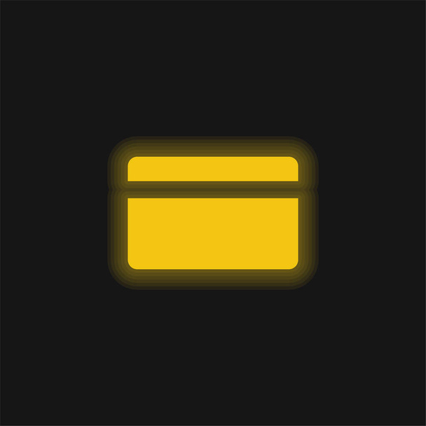 Banka Kredi Kartı Sarı parlak neon simgesi - Vektör, Görsel
