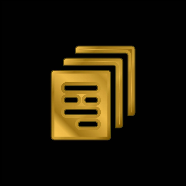Arquivos banhado a ouro ícone metálico ou vetor logotipo - Vetor, Imagem