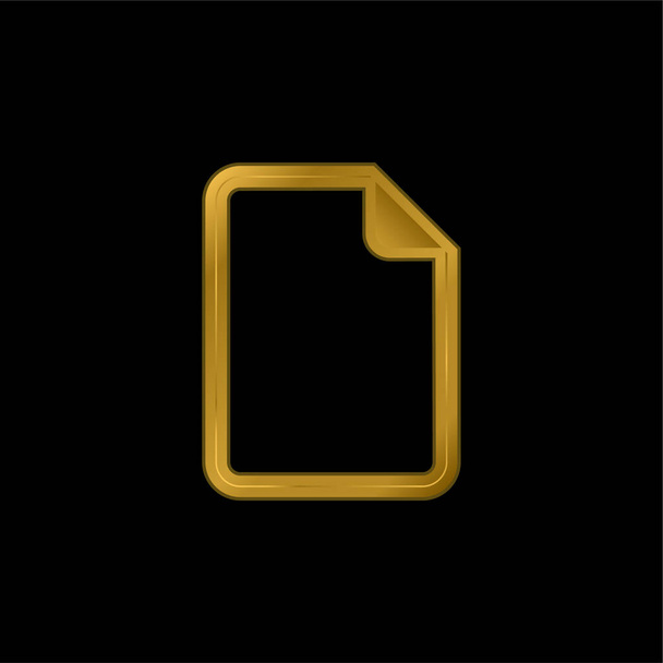 Archivo en blanco chapado en oro icono metálico o logotipo vector - Vector, Imagen