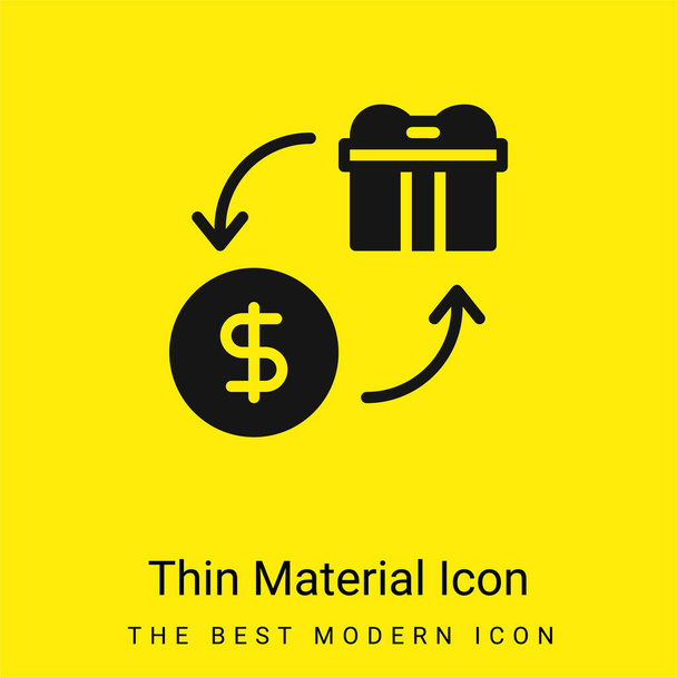 Barter minimal bright yellow material icon - Vector, Image