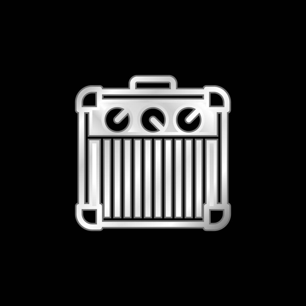 Amplificador plateado icono metálico - Vector, imagen