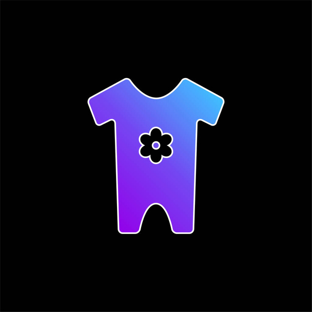 Bebé ropa azul gradiente vector icono - Vector, Imagen