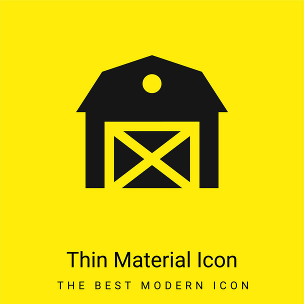 Stodoła minimalna jasnożółta ikona materiału - Wektor, obraz