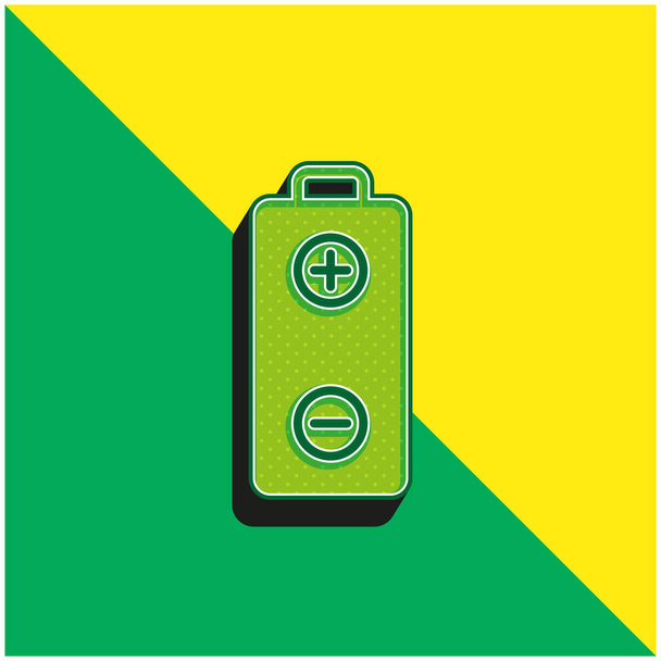 Akkumulátor Zöld és sárga modern 3D vektor ikon logó - Vektor, kép