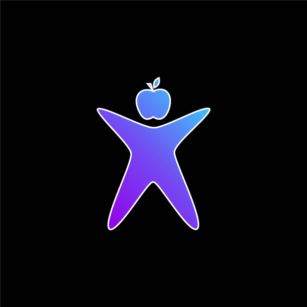Applekids Logo icono de vector de gradiente azul - Vector, Imagen