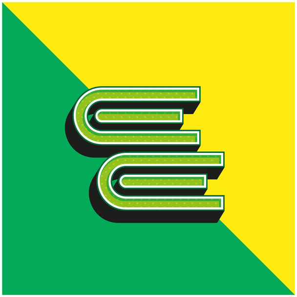 Βιβλία Πράσινο και κίτρινο σύγχρονο 3d διάνυσμα εικονίδιο λογότυπο - Διάνυσμα, εικόνα