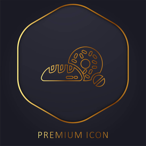 Breads golden line premium logo or icon - Vector, Image