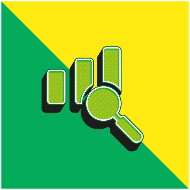 Analytics Vihreä ja keltainen moderni 3d vektori kuvake logo - Vektori, kuva