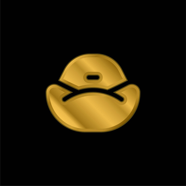 Bolsa de frijol chapado en oro icono metálico o logo vector - Vector, Imagen