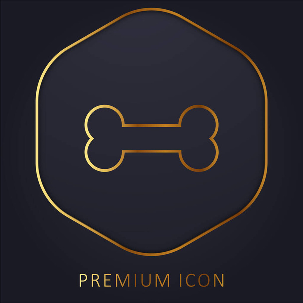 Кость золотой линии премиум логотип или значок - Вектор,изображение