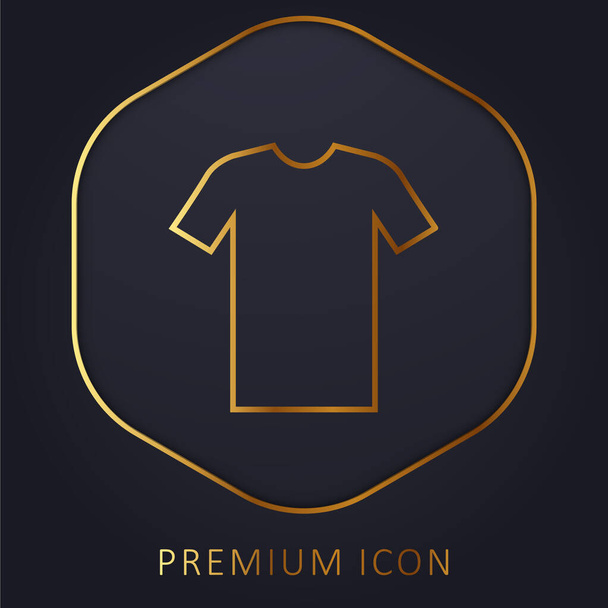 Tshirt noir ligne d'or logo premium ou icône - Vecteur, image
