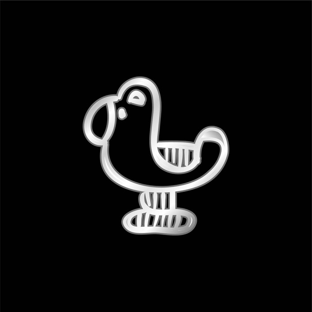 Bird Toy metallisches Symbol versilbert - Vektor, Bild