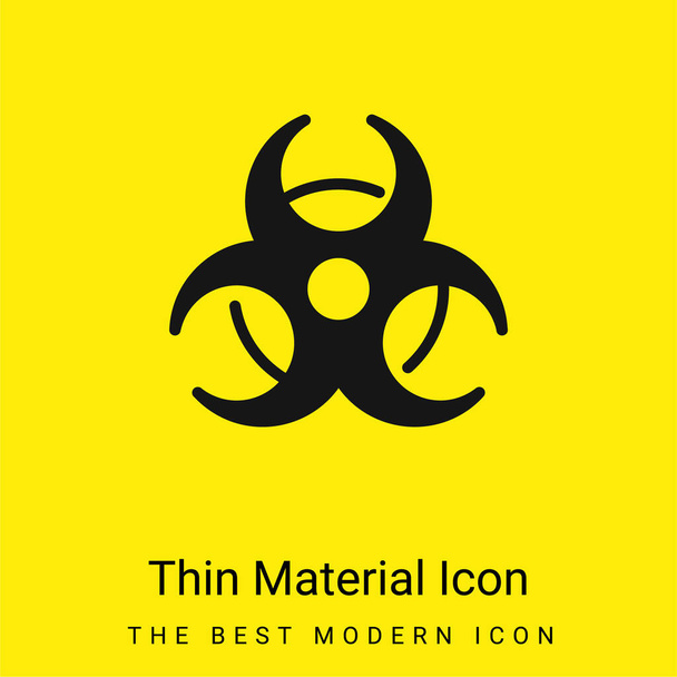 Sinal de risco biológico ícone de material amarelo brilhante mínimo - Vetor, Imagem