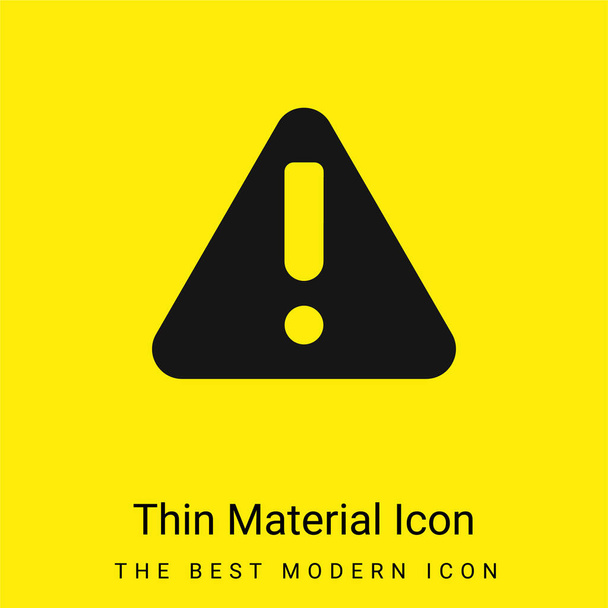 Attention minimal bright yellow material icon - Vector, Image