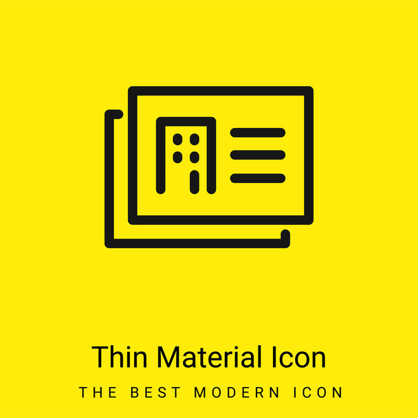 Arkkitehti Esittely Kortit minimaalinen kirkkaan keltainen materiaali kuvake - Vektori, kuva