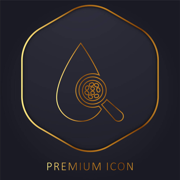 Análisis de sangre línea de oro logotipo premium o icono - Vector, Imagen