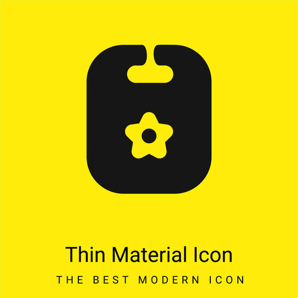 Baby Bib s květinovým designem minimální jasně žlutý materiál ikona - Vektor, obrázek