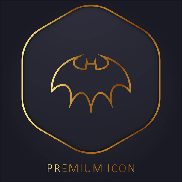 Bat Halloween kultainen linja palkkio logo tai kuvake - Vektori, kuva