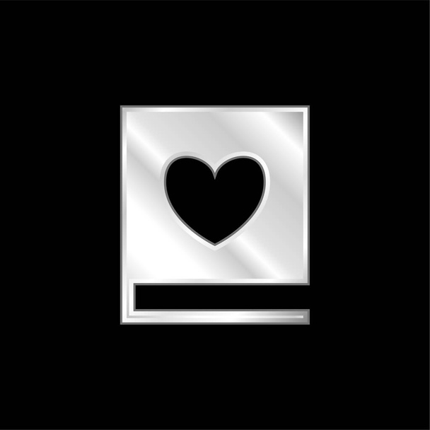Livro do amor prata banhado ícone metálico - Vetor, Imagem