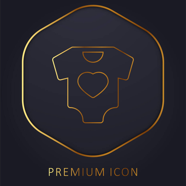 Roupas de bebê linha dourada logotipo premium ou ícone - Vetor, Imagem