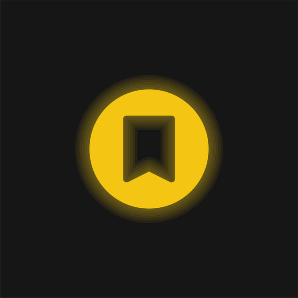 Ikona žlutého zářícího neonu záložky - Vektor, obrázek