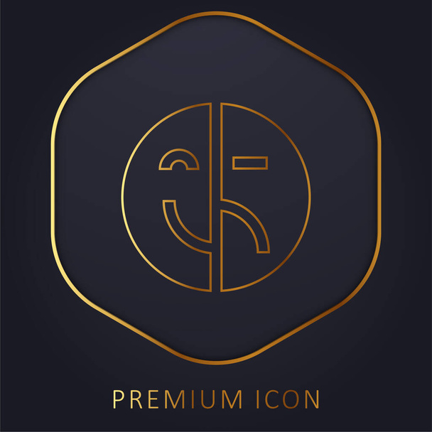 Биполярная золотая линия премиум логотип или значок - Вектор,изображение