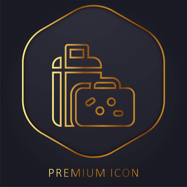 Gepäckstück Golden Line Premium-Logo oder Symbol - Vektor, Bild