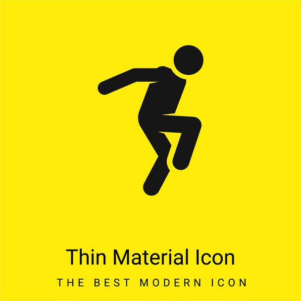 Breakdance minimale icône de matériau jaune vif - Vecteur, image