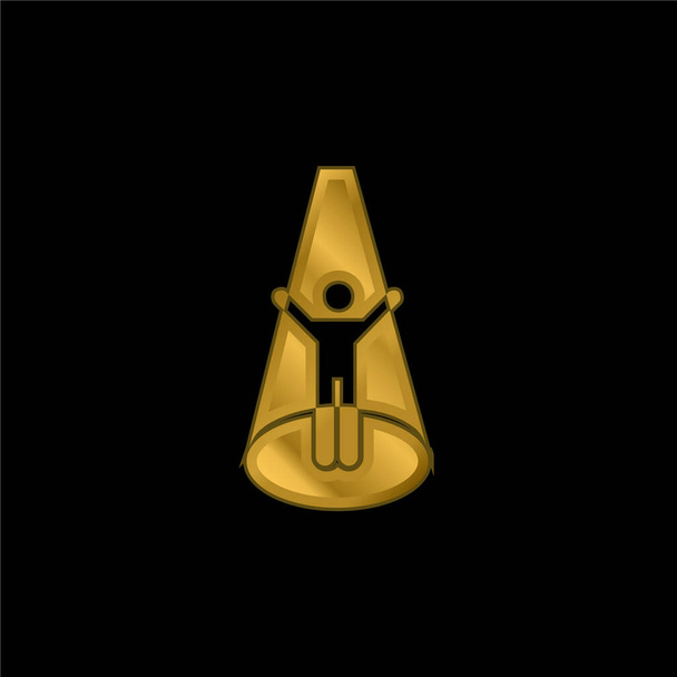 Викрадений чоловік золотий металевий значок або вектор логотипу
 - Вектор, зображення