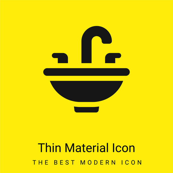 Basin minimal bright yellow material icon - Vector, Image