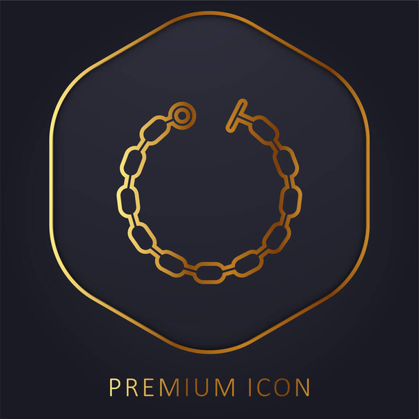 Pulsera de línea dorada logotipo premium o icono - Vector, imagen