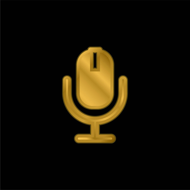 AD Radio gold plated metalic icon or logo vector - Vector, Image