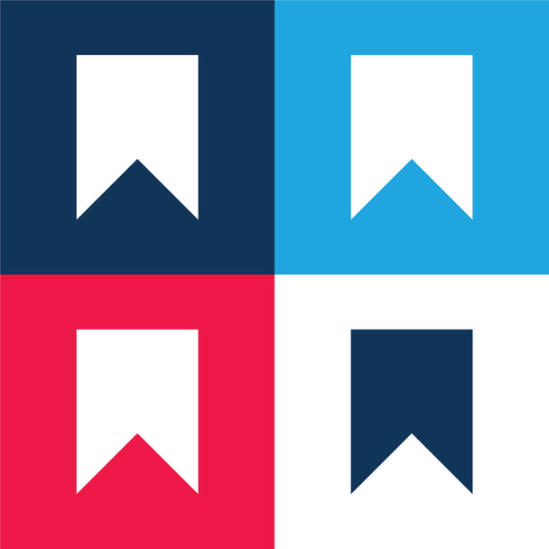 Marcador azul y rojo cuatro colores mínimo icono conjunto - Vector, Imagen