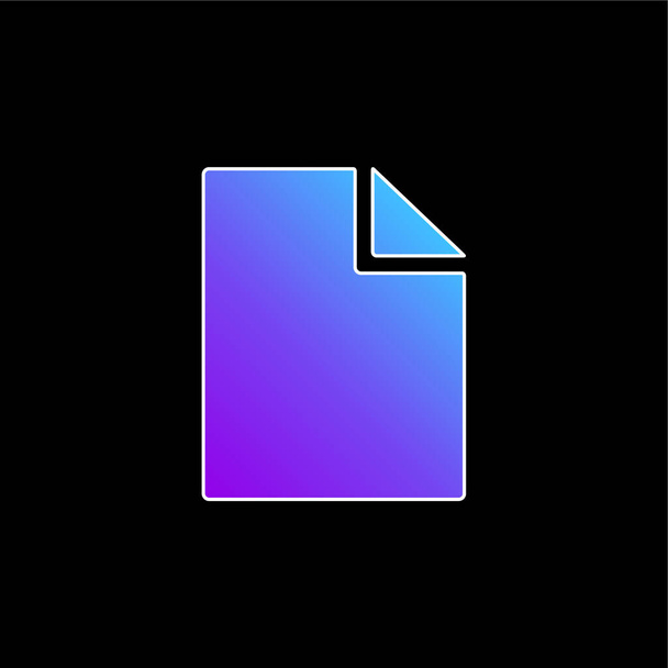 Documento em branco ícone do vetor gradiente azul - Vetor, Imagem