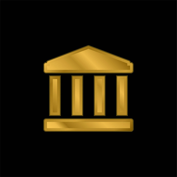 Edificio antico oro placcato icona metallica o logo vettore - Vettoriali, immagini