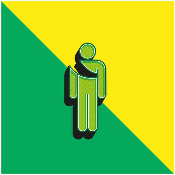 Incidente Verde e giallo moderno 3d vettore icona logo - Vettoriali, immagini