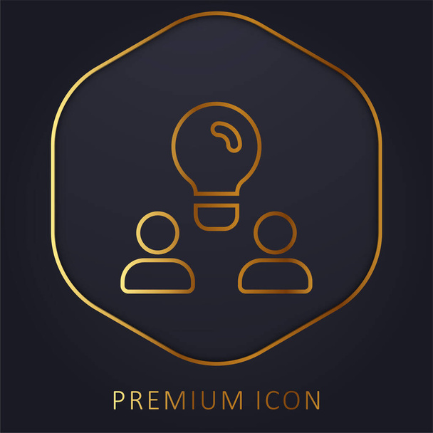 Brainstorm linea dorata logo premium o icona - Vettoriali, immagini