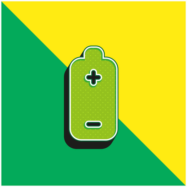 Μπαταρία Πράσινο και κίτρινο σύγχρονο 3d διάνυσμα εικονίδιο λογότυπο - Διάνυσμα, εικόνα