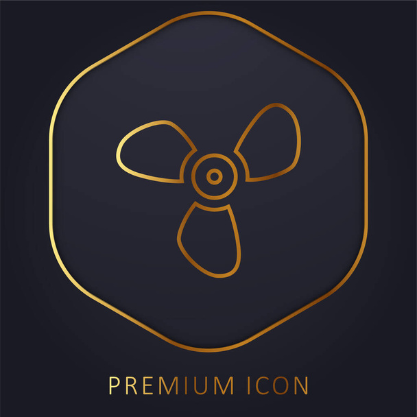 Big Propeller golden line premium logo or icon - Vector, Image