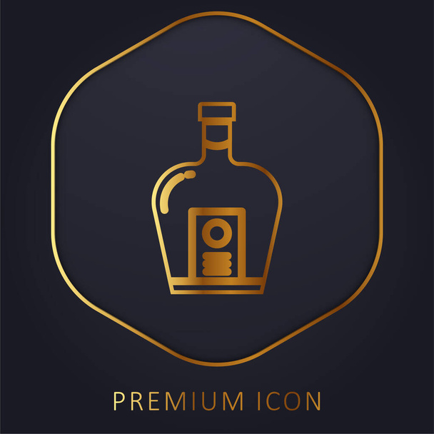 Bottle golden line premium logo or icon - Vector, Image