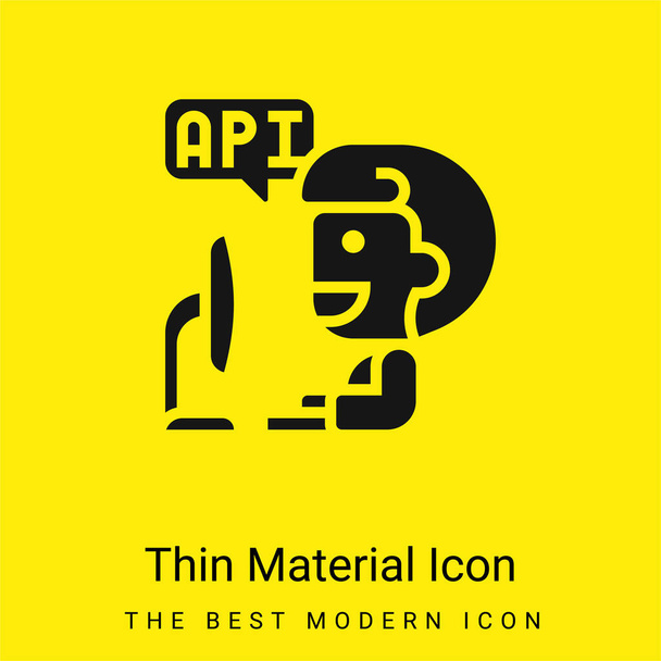 Alkalmazás minimális fényes sárga anyag ikon - Vektor, kép