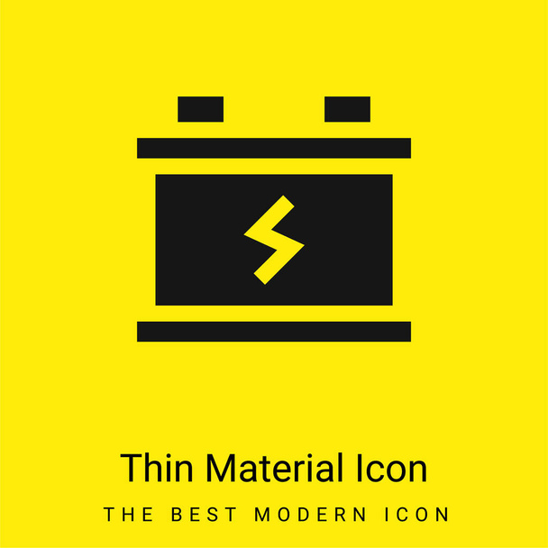 Akkumulátor minimális fényes sárga anyag ikon - Vektor, kép