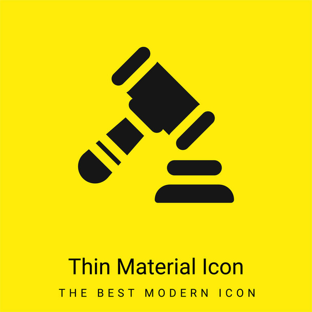 Auction minimal bright yellow material icon - Vector, Image