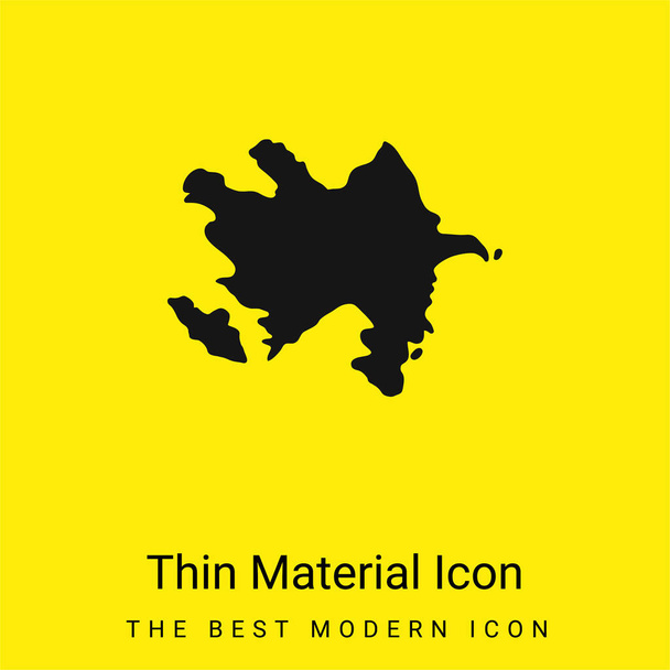 Azerbaiyán mínimo icono de material amarillo brillante - Vector, Imagen