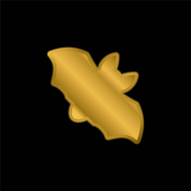 Бат з золотим покриттям металева піктограма або вектор логотипу
 - Вектор, зображення