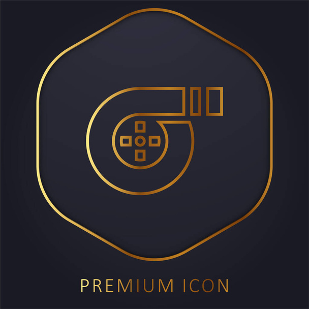 Filtr powietrza złota linia logo lub ikona premium - Wektor, obraz